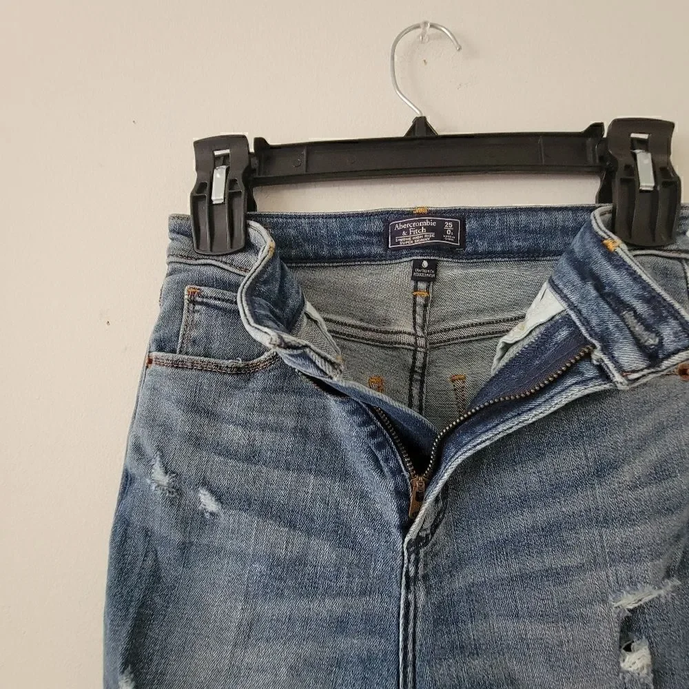 Abercrombie & Fitch Simone High Rise Super Skinny Jeans Distressed 25/0S